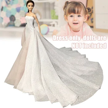 

White 11.5 Inches High Fashion Wedding Dress for Doll Clothes Party Gown BM88