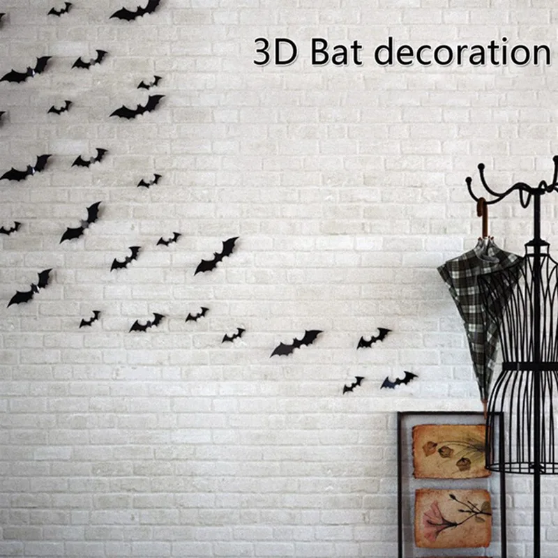 28 шт./Набор Хэллоуин Декорация 3D Zwart ПВХ летучая мышь DIY Декор Muursticker для Хэллоуина бара наклейки страшные Хэллоуин вечерние 10
