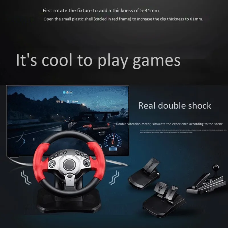 Android Tv 6 Gears Games Steering Wheel Computer Usb Driving Simulator Game  Joystick 900 Degree Simulation H Gear Racing Gameing - Wheels - AliExpress