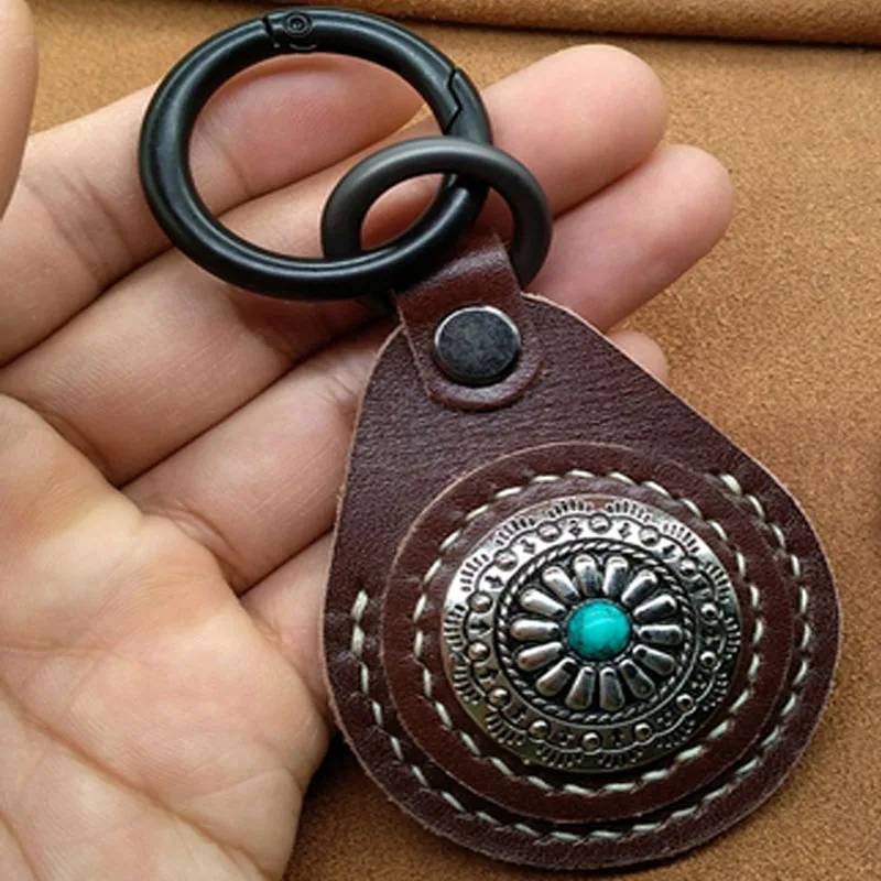 

125 Khz/13.56MHZ RFID Gravável T5577 EM4305/UID Tags Token Keyfob Chaveiro de Metal Couro ID/IC de Controle de Acesso 5200