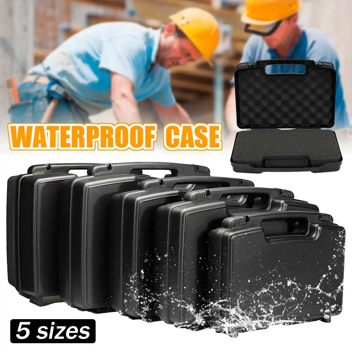 5 Sizes Portable Hard Carry Tool Case Safety Protection Equipment Instrument Case Waterproof Tool Case Bag Storage Box With Foam bucket tool bag