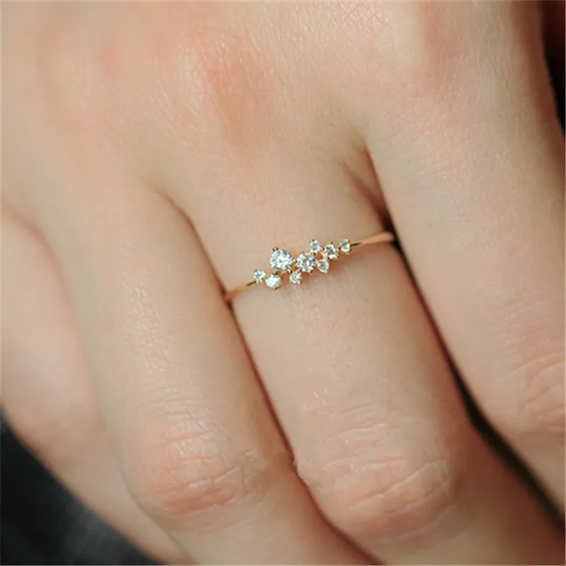 925 Sterling Silver Classic Irregular Shiny Star Plum Ring Women 14k Gold Plating High-end Temperament Party Jewelry Accessories silver rings,silver ring,gold plated rings,gold plated silver ring