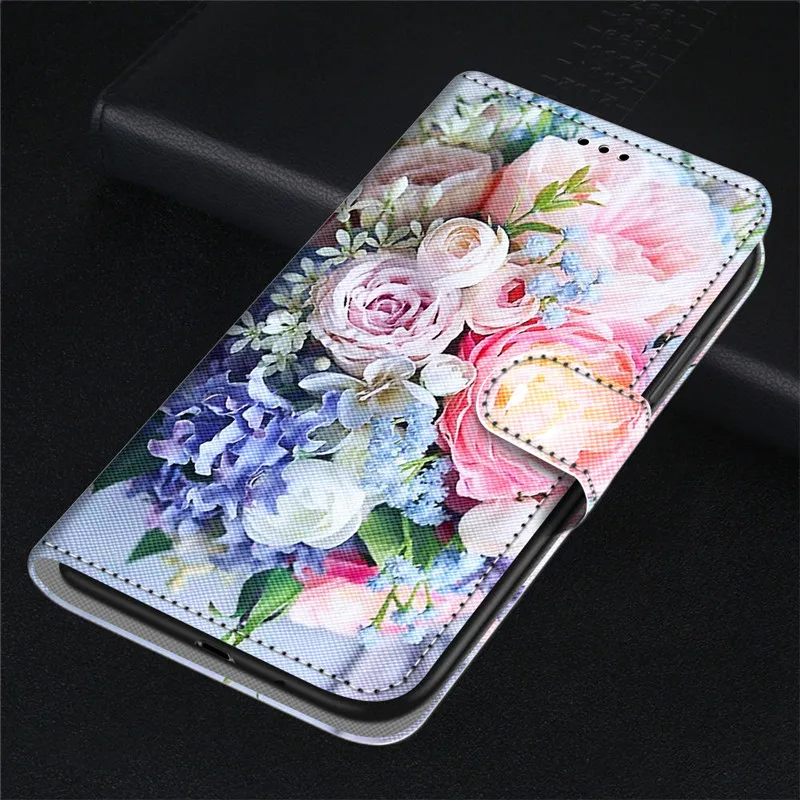 Thời Trang Ngộ Nghĩnh Sơn Flip Cover Cho Xiaomi Mi 10 6X A2 Lite A3 Mia3 Mi10 10Pro Poco M2 Pro Thẻ khe Cắm Ví Bao Da Điện Thoại xiaomi leather case cosmos blue