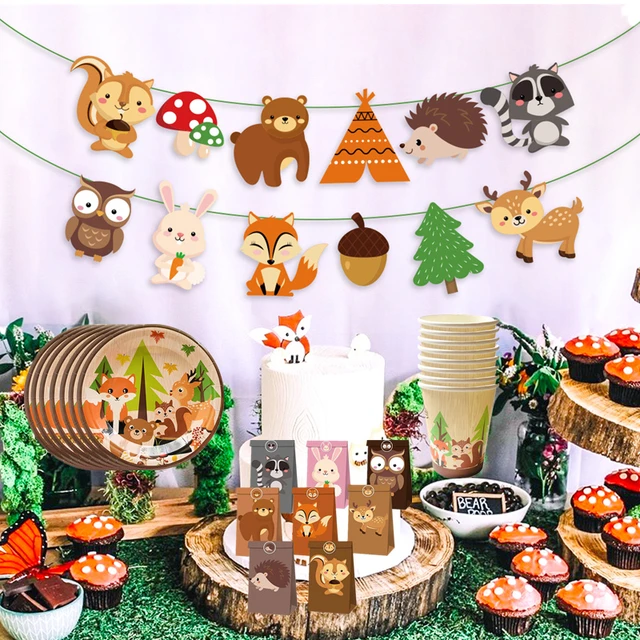 JOYMEMO Woodland Creatures - Décorations de Fêtes de Jungle Forêt