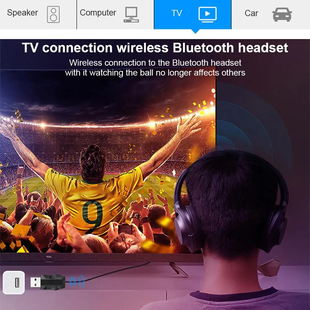 3,5 мм USB Bluetooth 5,0 музыкальный приемник аудио передатчик Hands-free автомобильный адаптер Dongle 5,0 EDR приемник для наушников ноутбуков
