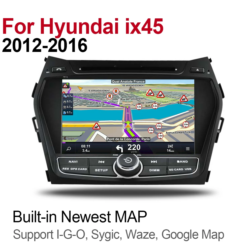 ZaiXi Android автомобильный мультимедийный плеер 2 Din wifi gps навигация Авторадио для hyundai ix45 2012 2013 20152016 сенсорный экран
