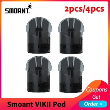 

2pcs/4pcs Original Smoant VIKII Pods 2ml Capacity Cartridge W/KA1 1.2ohm Coil Fit E-Cigarette Atomizer Smoant VIKII Pod Vape Kit