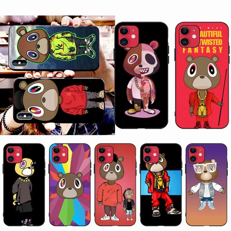 

HPCHCJHM Kanye West Rapper I FEEL LIKE PABLO Bear Coque Shell Phone Case for iPhone 11 pro XS MAX 8 7 6 6S Plus X 5S SE XR case