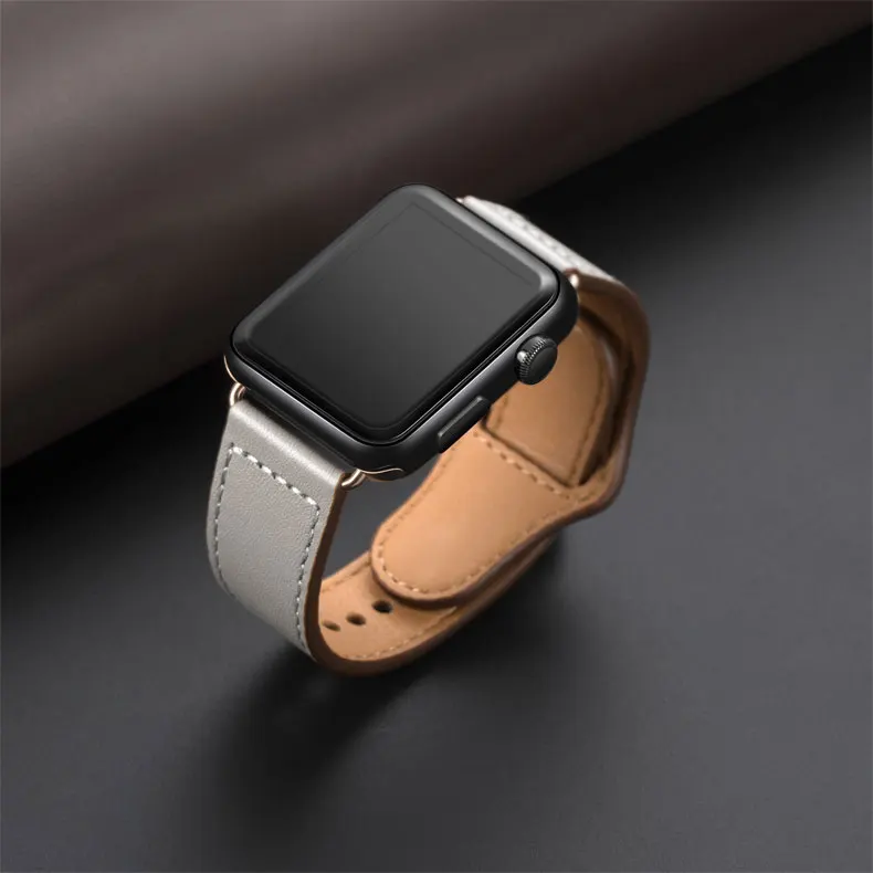 Из натуральной кожи петлевой ремень для apple watch, ремешок 42 мм 44 мм apple watch 4 5 38 мм 40 мм, для iwatch, версия 3, 2, 1, correa, сменный Браслет
