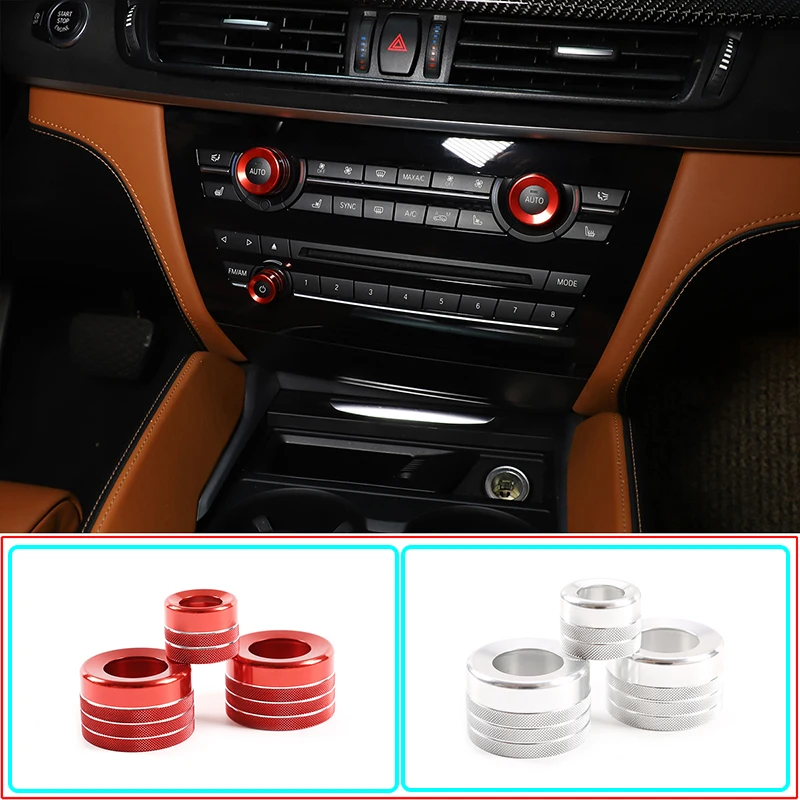 For BMW X5 X6 E70 E71 F15 F16 2008-2018 Central Control Air Conditioning Knob Decorative Ring Interior Modification Accessories