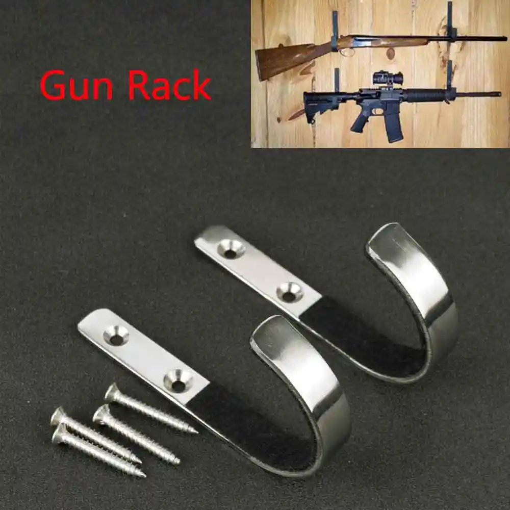 1 Pair Gun Wall Mount Storage Rack J Hook Rifle Shot gun Hangers Set