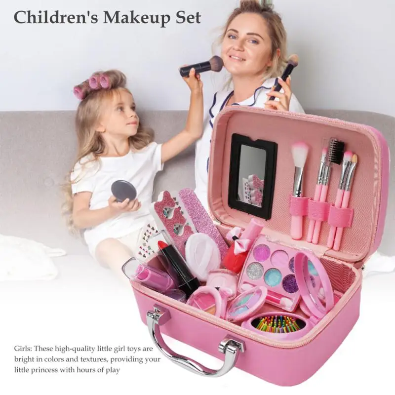 Juego de cosméticos lavables para niños, juguetes de maquillaje, Mini caja de belleza lavable, caja de cosméticos Real