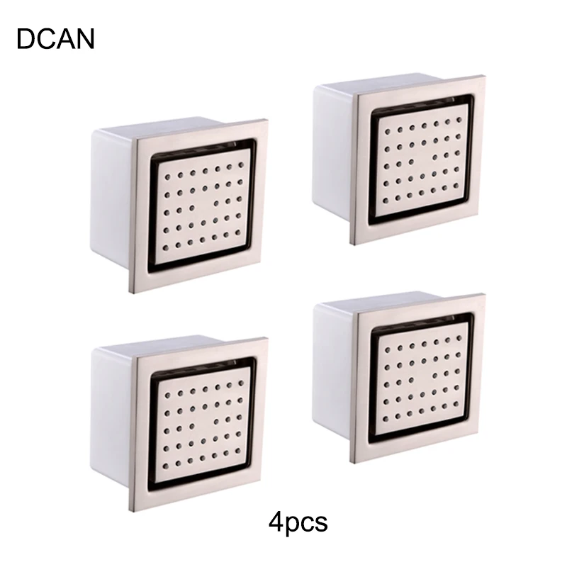 LW004-4PCS-Brushed DCAN 4 дюйма Душевая насадка для тела для душа Насадка боковой аэрозольный массаж вращающийся струи большой боковой спрей универсальные аксессуары для ванной комнаты - Цвет: LW004-4PCS-Brushed