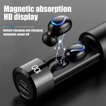 

Sapling Q67 True Wireless TWS 5.0 Mini Binaural Bluetooth Earphones LED Smart Display Waterproof In-ear 8D Stereo Aluminum Shell