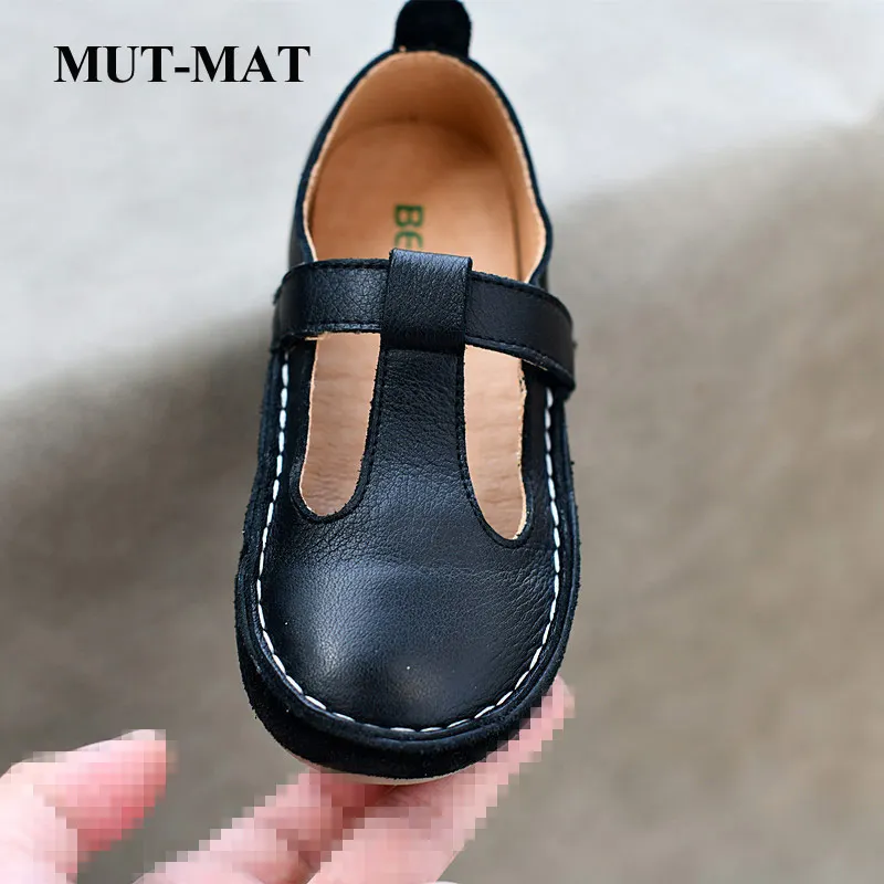 New children's shoes Geniune leather casual shoes autumn new single shoes Girl's princess college student shoes