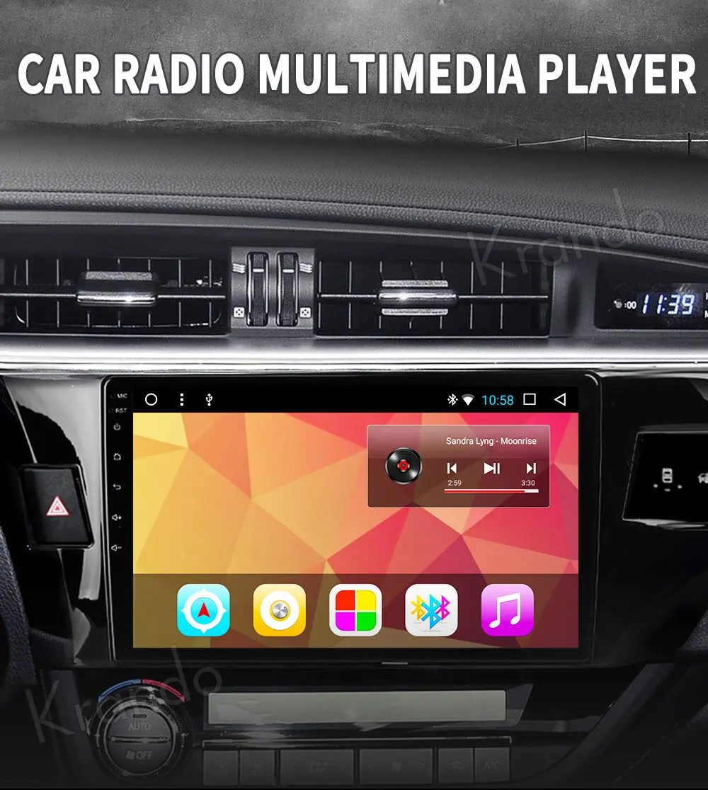Flash Deal Krando Android 8.1 10.1" car radio player for Toyota Corolla 2014-2016 navigation gps multimedia system 0