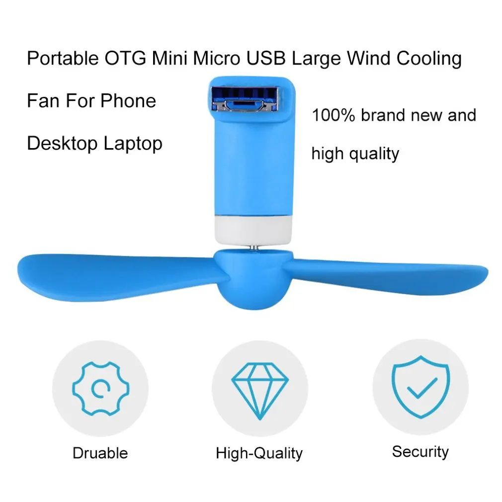 Портативный OTG мини микро USB большой вентилятор охлаждения ветра для телефона настольного ноутбука продвижение
