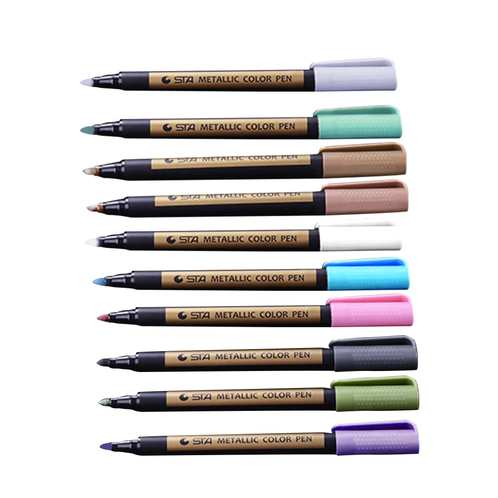 

10pcs/set Metallic Color Pen Marker Pens Paint Pen for Ceramic Painting Photo Album Card Making DIY Craft Art Supplies