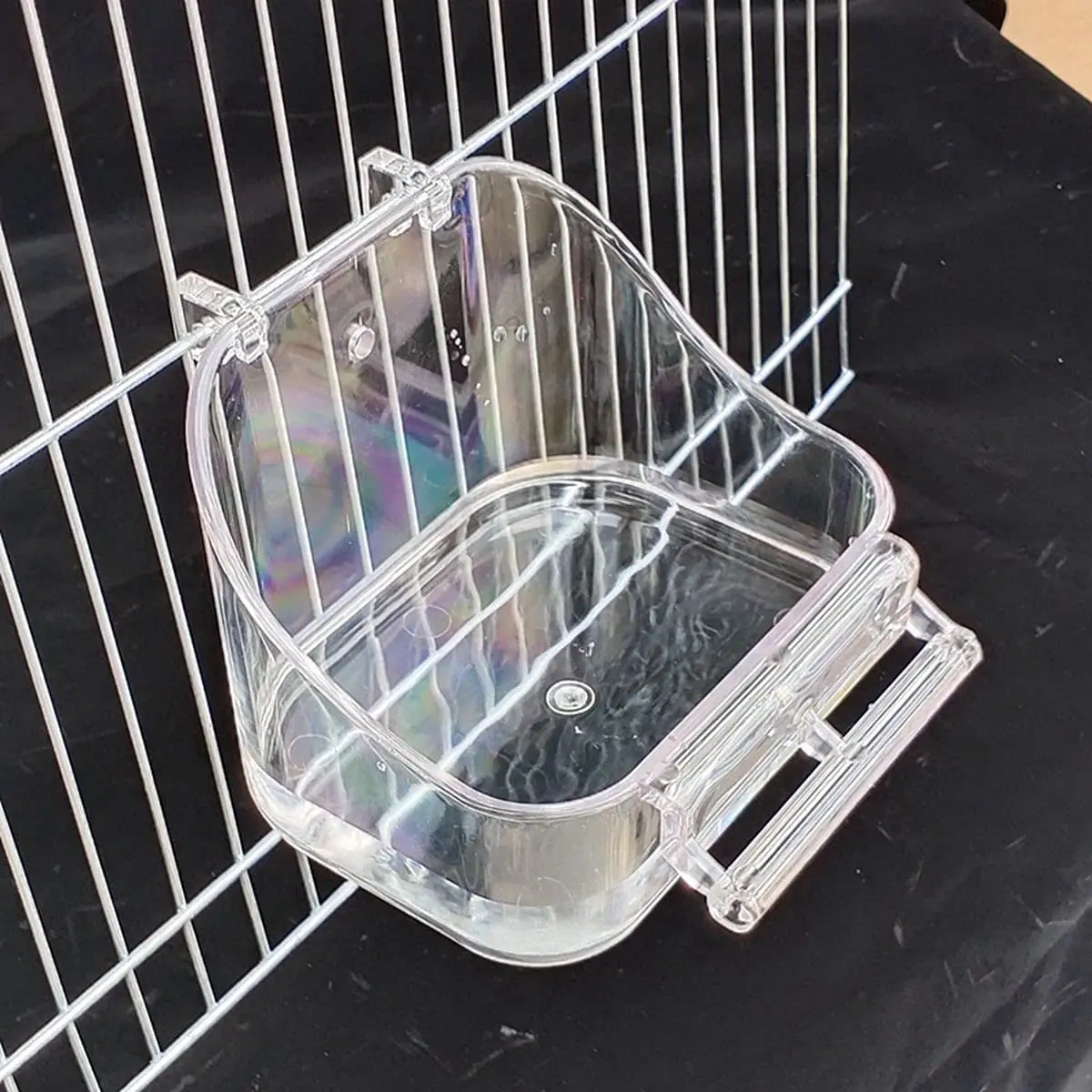 Pet Bath Box Caged Parrot Bathing Tub Bird Cage Accessory Bathing Tub Bath for Small Birds Canary Budgerigar Lovebirds(Blue)