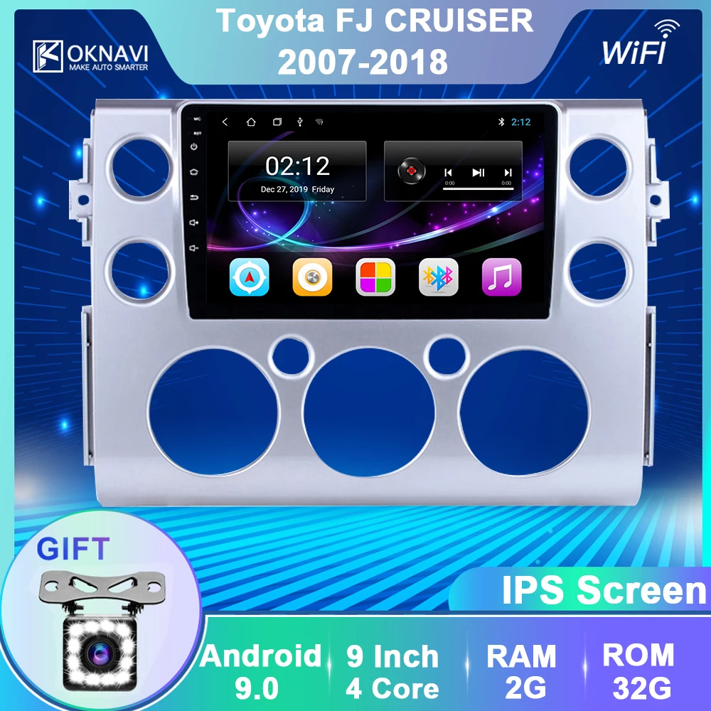 OKNAVI Android 9.0 Car Multimedia Player For Toyota FJ CRUISER 2007 2008 2009 2010 2017 2012 2016 2011 GPS Navigation Radio