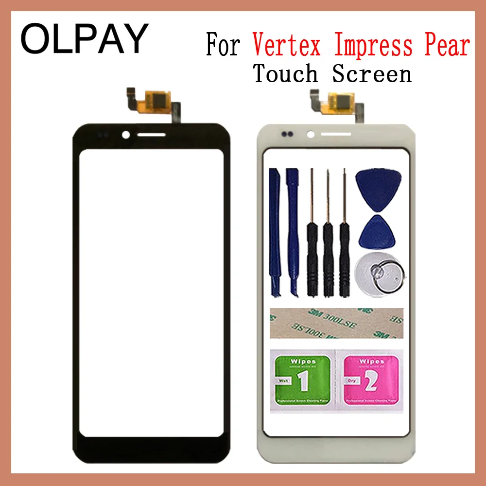 

OLPAY 5.0" Mobile Phone Touch Screen For Vertex Impress Pear Touch Screen Digitizer Panel Lens Sensor Front Glass Repair