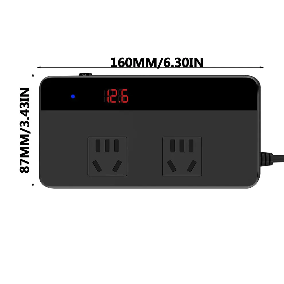 Автомобильный инвертирующий адаптер питания 4 usb порта зарядное устройство адаптер Автомобильный штекер конвертер с переключателем и током ЖК-экран