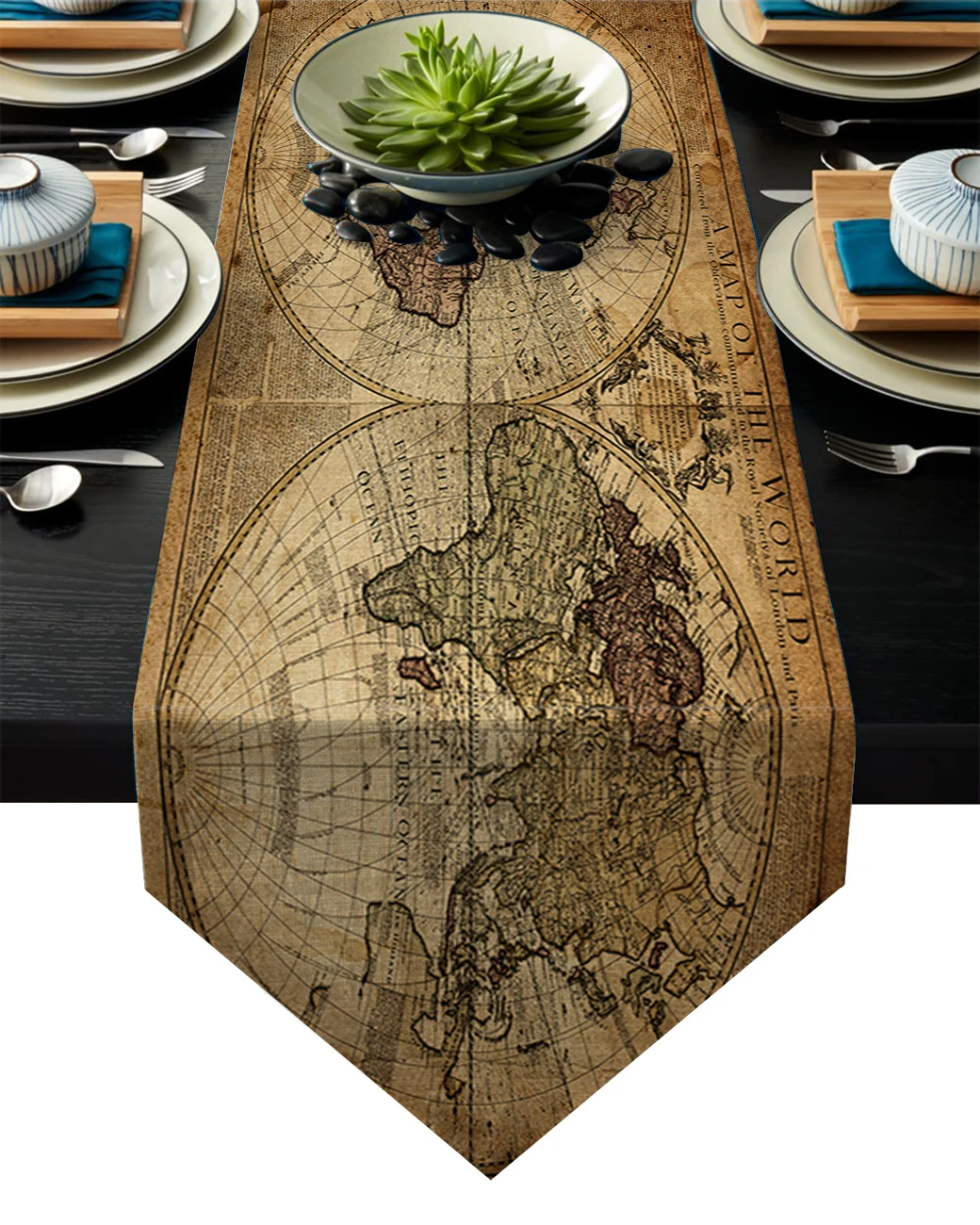 World Map Vintage Nautical Ancient Table Runner Table Flag Home Party Decorative Tablecloth Table Runners For Wedding Table Runners Aliexpress