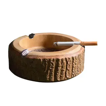 

4 Inch 5 Inch 6 Inch Bark Design Wood Ashtray Wooden Ash Tray Delicate Pattern Ashtray Cigarette Ash Holder Rustic Tobacco Jar