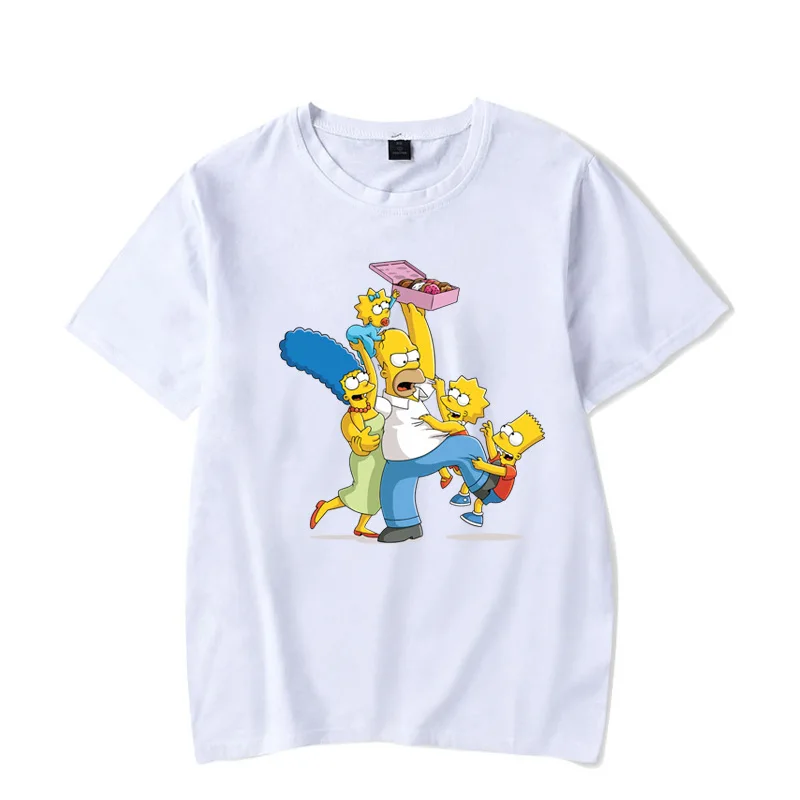 

Summer Fashion Short Sleeve T Shirt Simpson Funny Life TV Show Printed 100% Cotton Top Tees Casual O-Neck T-Shirt Unisex TShirt