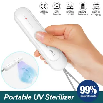 

Ultraviolet UV Sterilizer Light Rechargeable Face Mask Clothes Disinfection Lamp Fast Sterilization Mites Light Germicidal Lamp