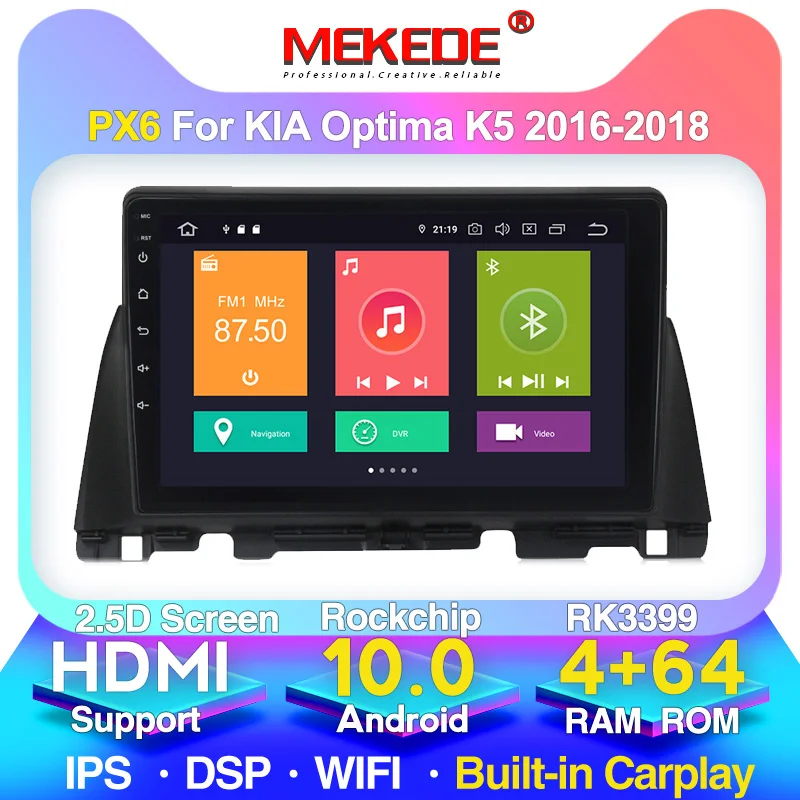 PX6 1024X600 4G RAM 4G LTE Android 10 For KIA optima K5 2016 2017 2018 Multimedia Stereo Car DVD Player Navigation GPS Radio