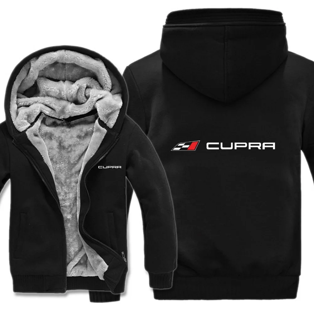 Зимние толстовки Cupra, мужское модное пальто, шерстяная куртка с подкладкой, утолщенные свитшоты Cupra, мужская куртка с капюшоном, HS-064