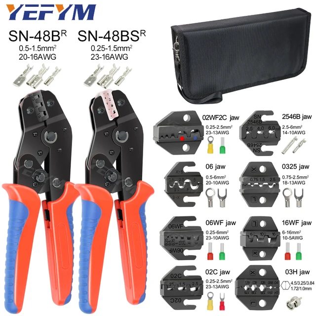 Crimping Pliers Set SN-48BS(=SN-48B+SN-28B) Jaw Kit for 2.8 4.8 6.3 VH3.96/Tube/Insulation Terminals Electrical Clamp Min Tools 1