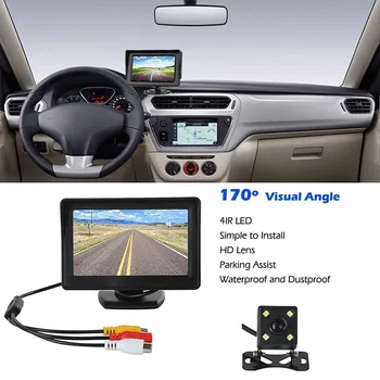 

Car Rear View Camera Reversing Parking System Kit 4.3" inch TFT LCD Rearview Monitor Waterproof Night Backup Camera