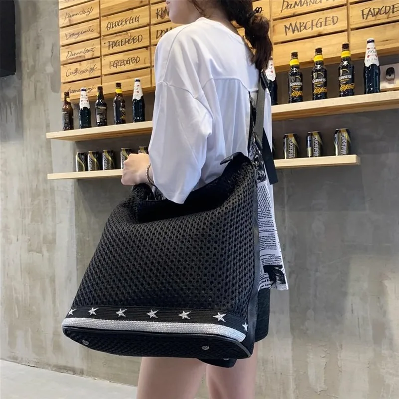 

AFBAGME 2019 new women's Korean mesh casual shoulder bag detachable shoulder strap Messenger bag female manufacturers wholesale