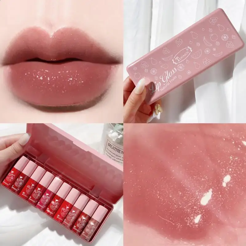

Mini Lip Gloss Sexy Crystal Jelly Lip Tint Lipstick Matte Air Lip Glaze Set Lip Gloss Lipstick TSLM2