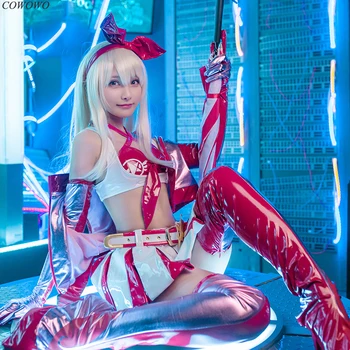 

Anime! Fate/kaleid liner Illyasviel von Einzbern Racing Suit Sexy Lovely Uniform Cosplay Costume Halloween NEW Free Shipping