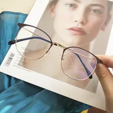 Женская дизайнерская оправа для очков оправа для очков в ретростиле винтажный круглый кошачий глаз Круглый Женский Золотой оправа очки