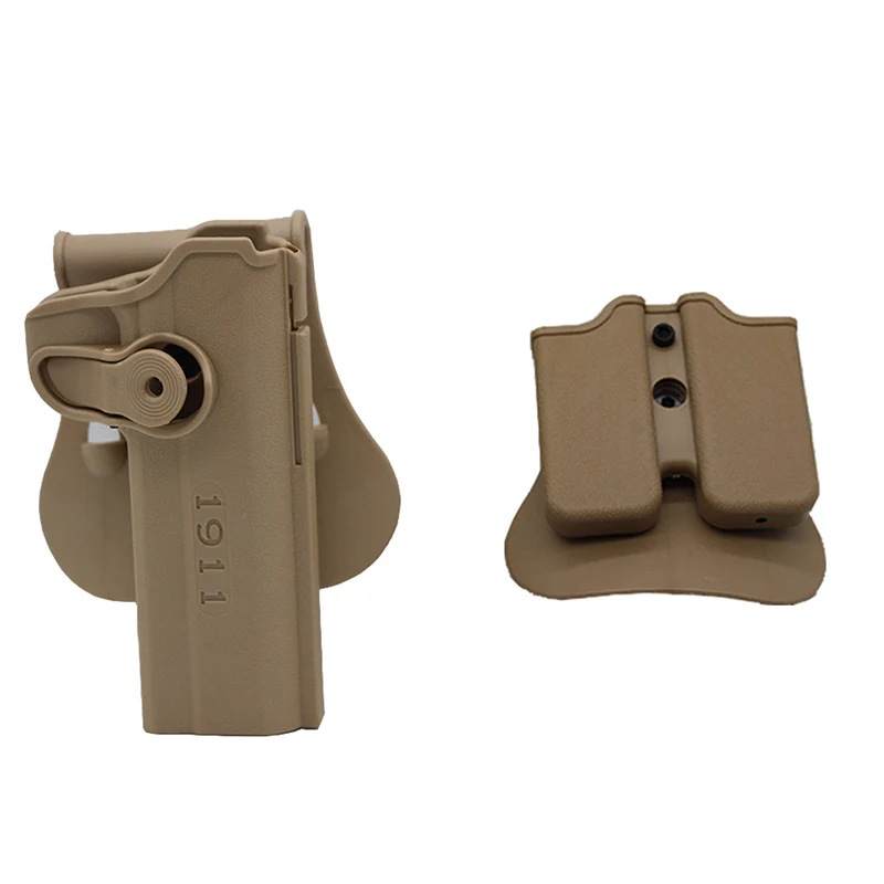 Tan 1911 Set Тактический страйкбольный пистолет кобура для Glock 17 19 Colt 1911 Beretta M9 кобура для пистолета чехол с зажимом боевые охотничьи принадлежности - Цвет: Tan 1911 Set