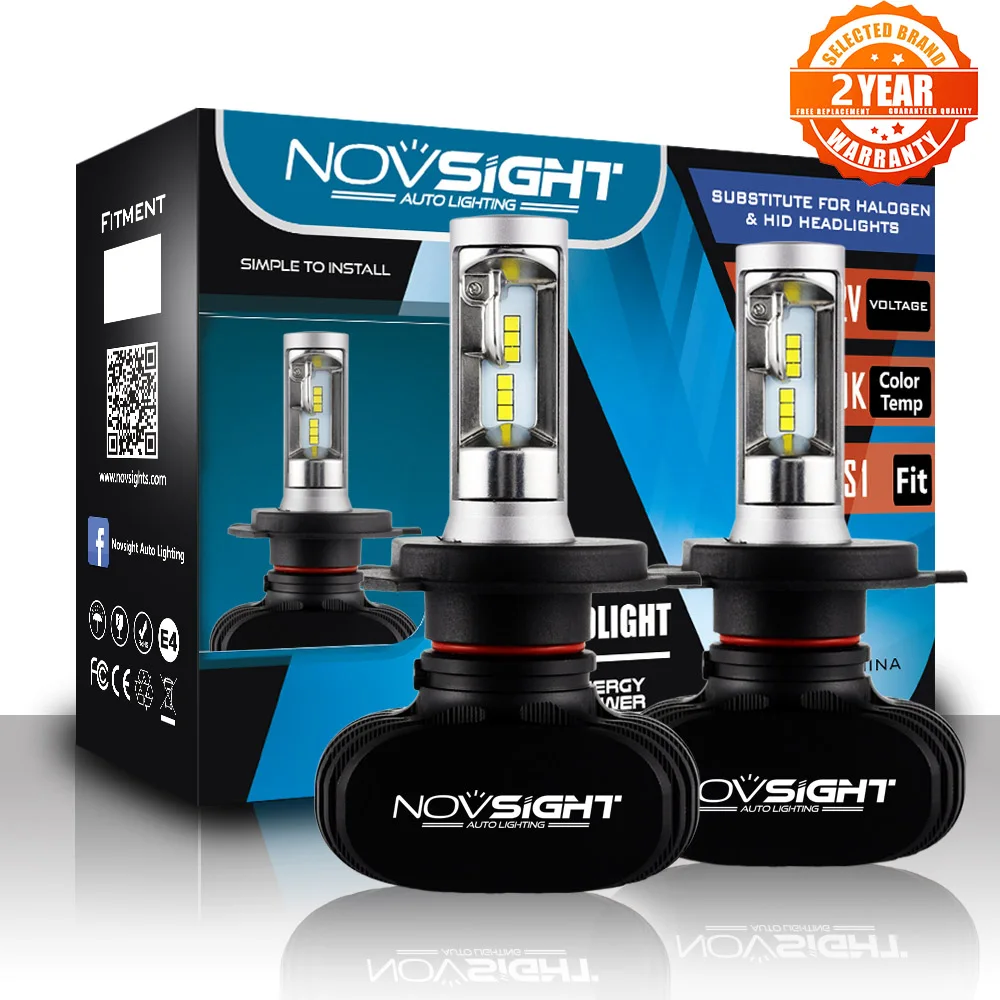 NOVSIGHT H4 Led 50W 8000LM 6500K CSP H7 H11 H1 9005 9006 комплект для преобразования автомобильных фар
