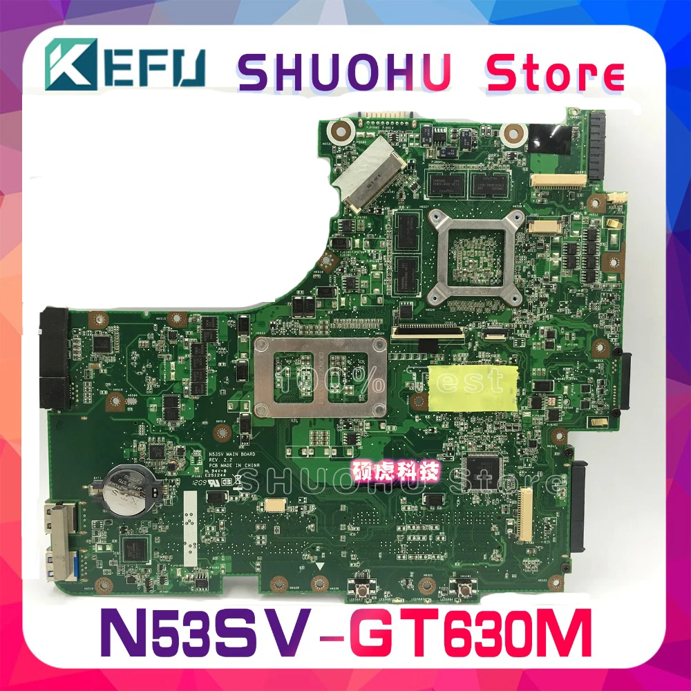 Материнская плата KEFU для ноутбука ASUS GT630/2 ГБ 4 слота N53SN N53SM N53SV N53S протестированная