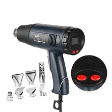 Горячий воздушный пистолет 220 В ЖК-цифровой дисплей с регулируемой температурой ручной тепловой пистолет с 8 насадками тепловой вентилятор электрический