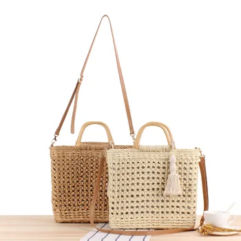 

Simple Style Popular Straw Woven Bag Beach Handmade Hollow Woven Bag Vacation All-match Female Bag Handbags Women Bags Designer