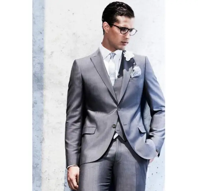TPSAADE Latest Coat Pant Designs Silver 