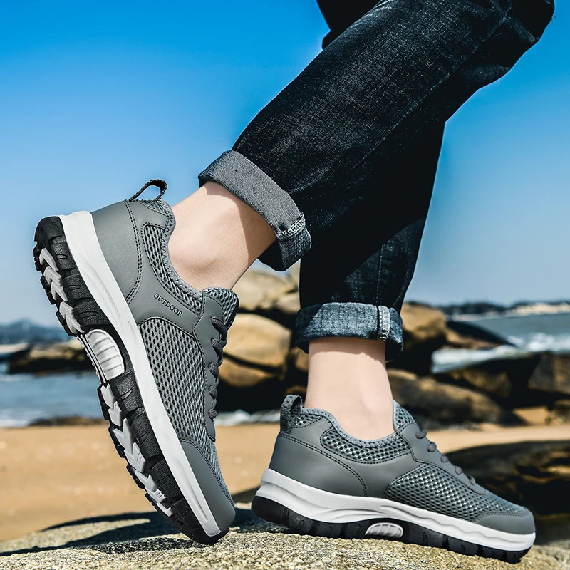 Big Size 48 Men Mountain Shoes Waterproof Outdoor Sports Climbing Shoes Men Walking Training Footwear Nonslip Hunting Boots