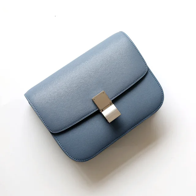 Factory Genuine Leather Ladies Tofu Bag Luxury Design Handbag Purse Small Shoulder Brand Bags Blue Crossbody Bags for Women 2021 1