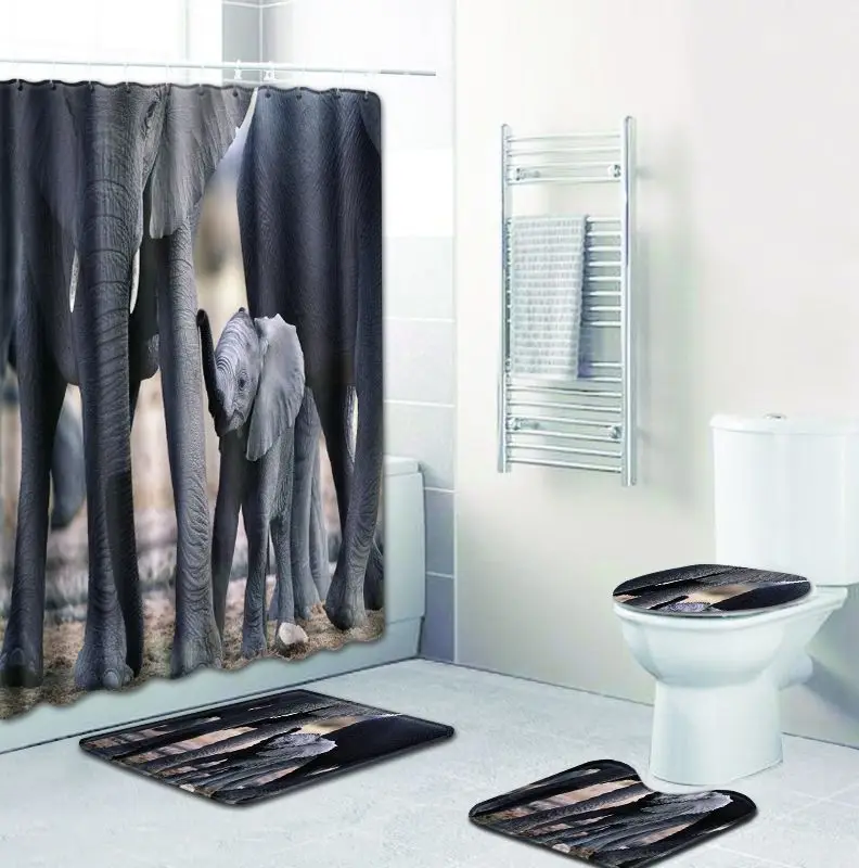 Zeegle натуральный коврик для ванной с душевой занавеской набор туалетный пьедестал ковер абсорбирующий коврик для ванной комнаты нескользящий коврик для ног 4 шт набор для туалета - Цвет: WD08