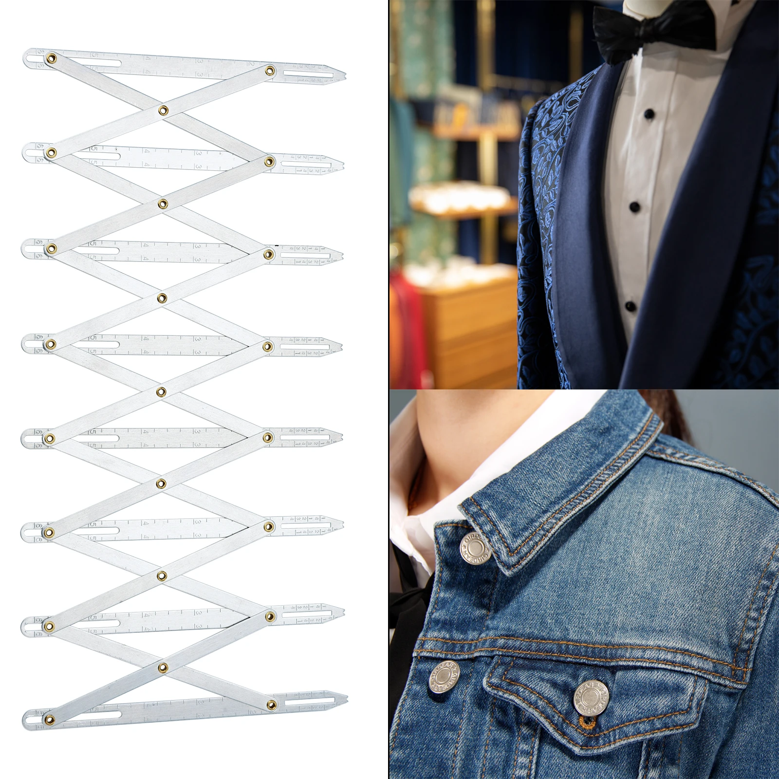 Buttonhole Spacer Expanding Crafting Guide Rule Sewing Gauge