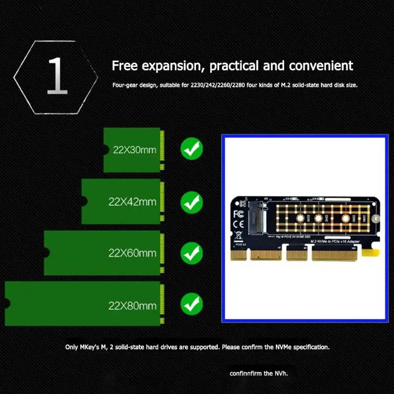 M.2 NVMe к PCI-E конвертер SSD карта M-Key PCI-Express X4/X8/X16 адаптер