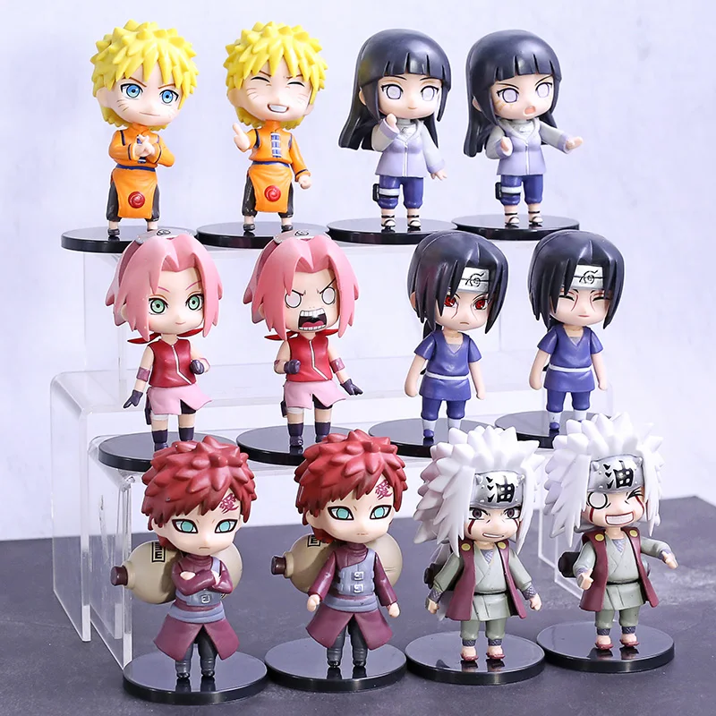 

Naruto Shippuden Naruto Sasuke Itachi Hinata Sakura Gaara Jiraiya Kakashi Q Version PVC Figures Dolls Toys 6pcs/set